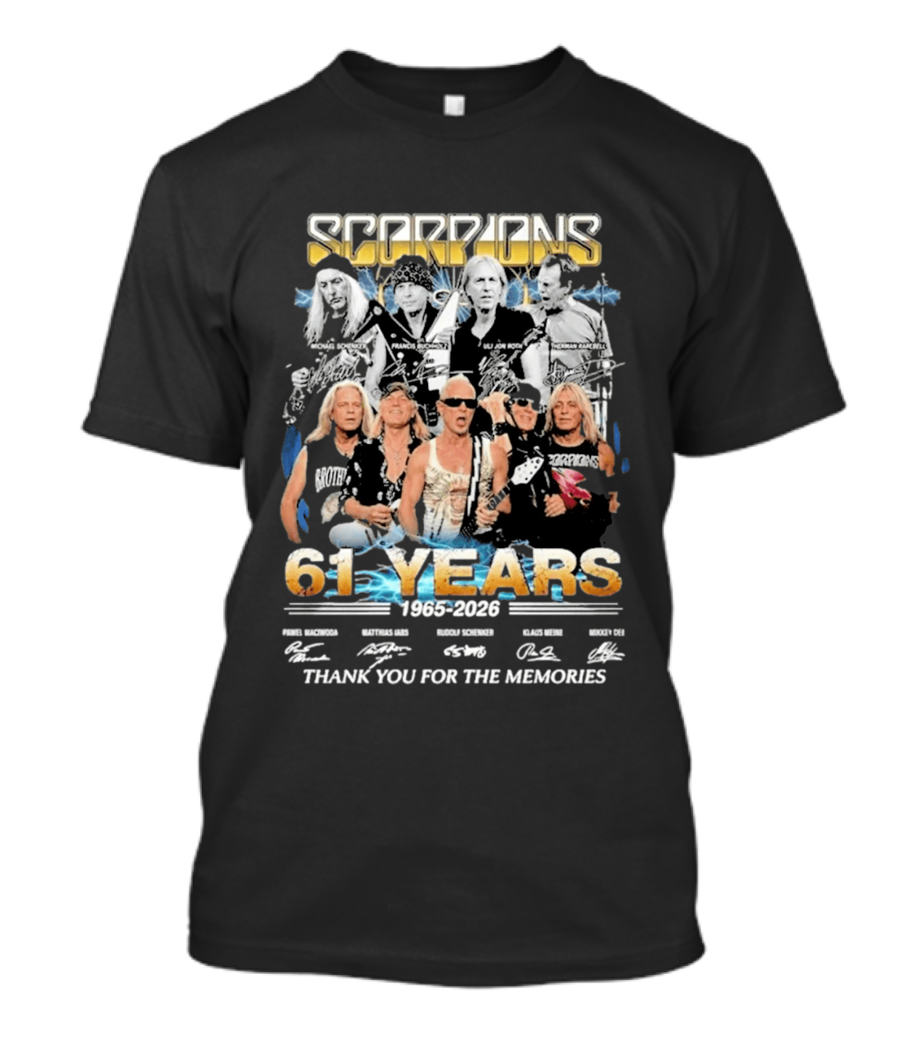 Scorpions Band 61 Years 1965 2026 Thank You For The Memories T-Shirt