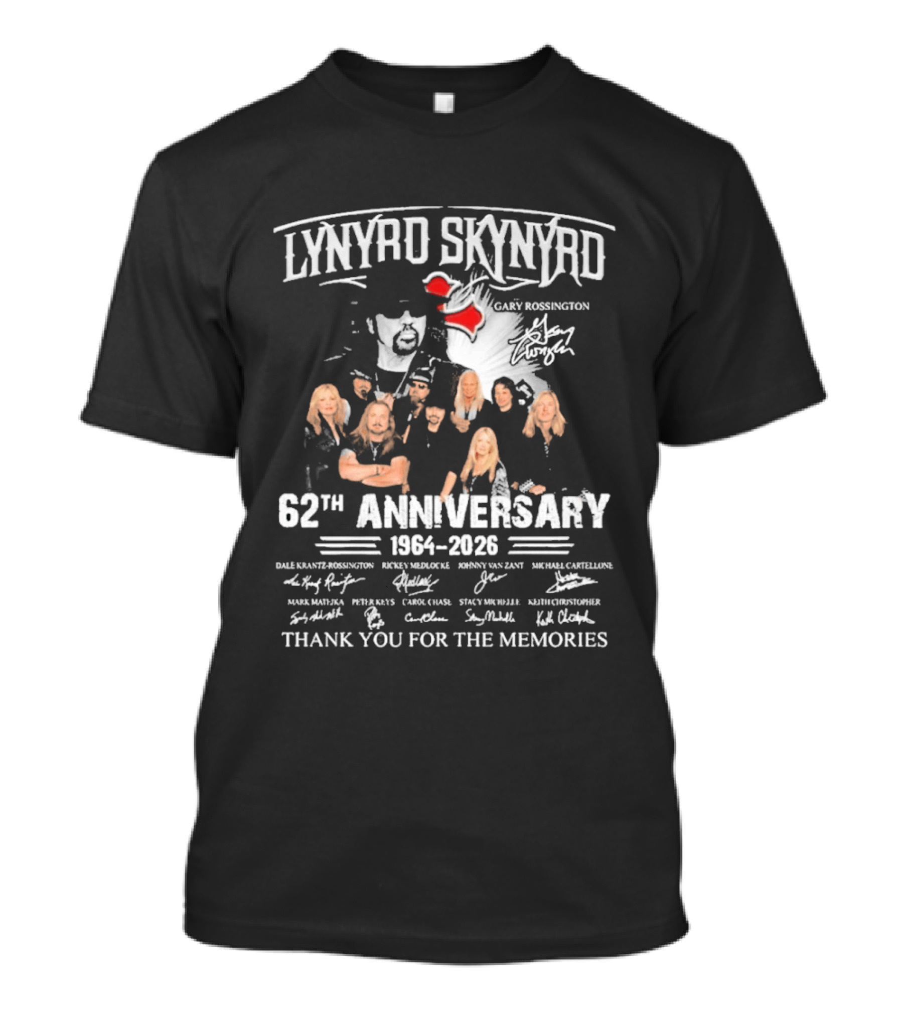 Lynyrd Skynyrd 62th Anniversary 1964 2026 Signatures Thank You For The Memories T-Shirt