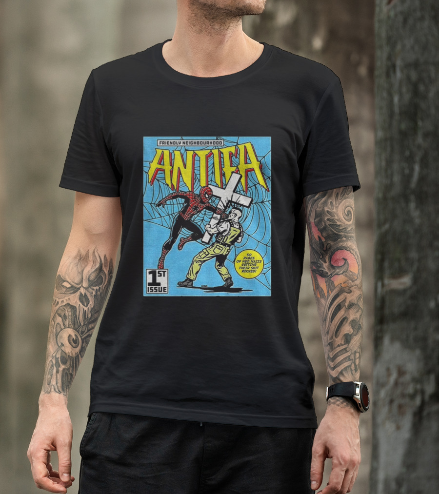 Friendly Neighbourhood Antifa Spider Man Punch 1st Issue T-Shirt