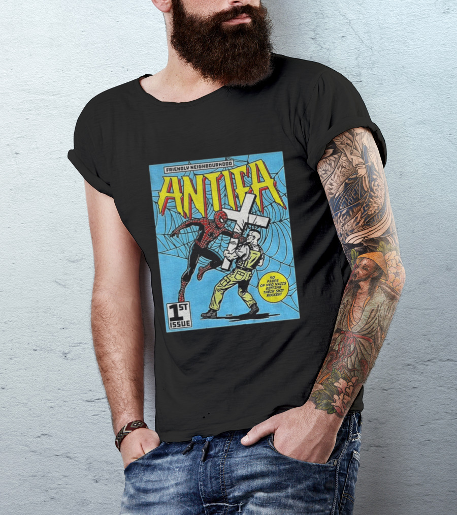 Friendly Neighbourhood Antifa Spider Man Punch 1st Issue T-Shirt