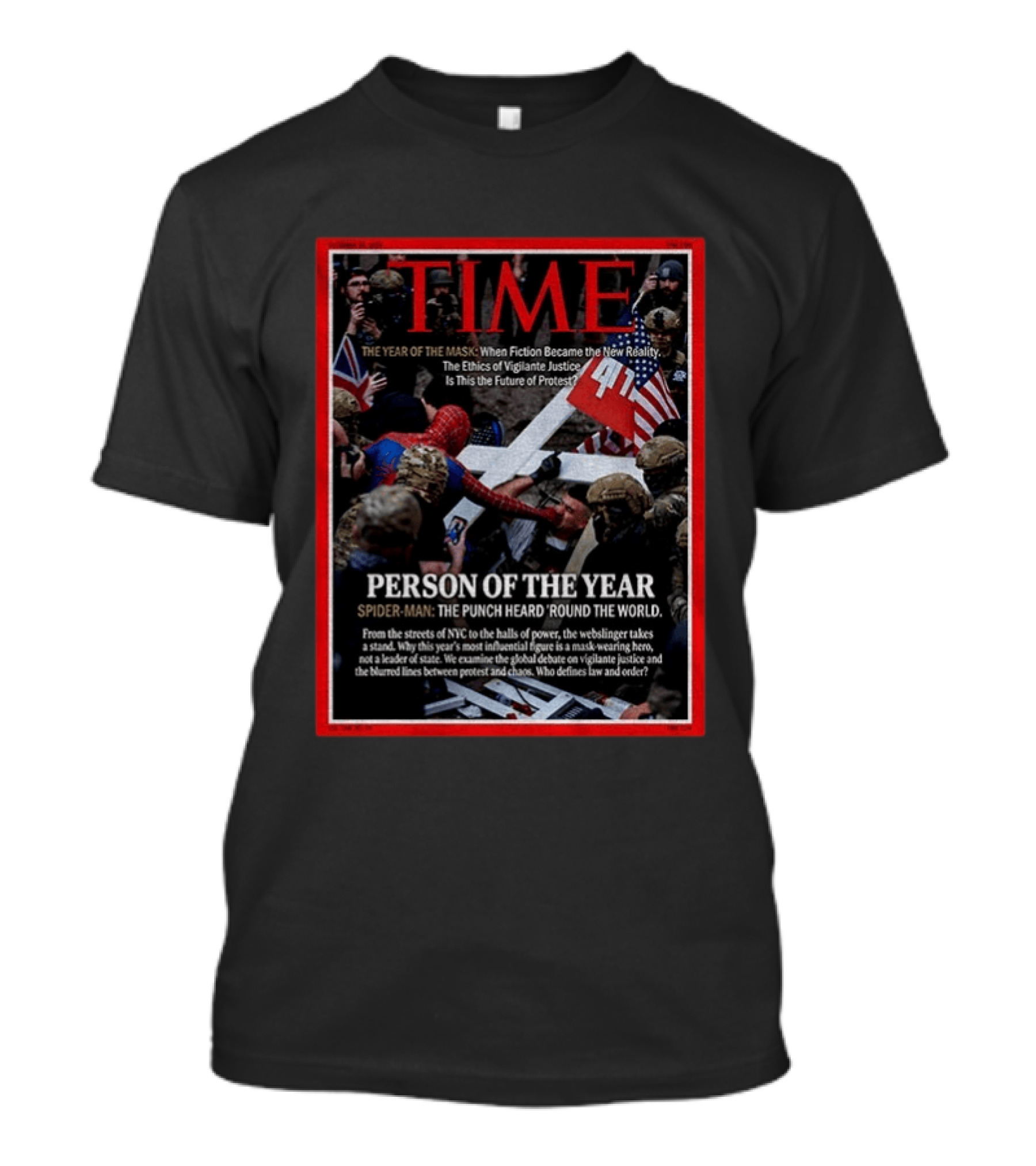 TIME Spider Man Person Of The Year Punch Heard Round The World Cover T-Shirt