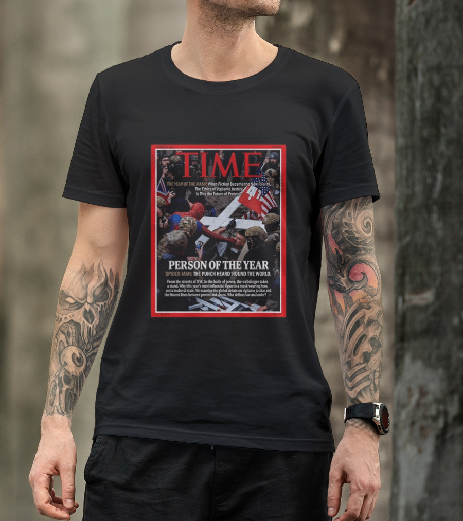 TIME Spider Man Person Of The Year Punch Heard Round The World Cover T-Shirt