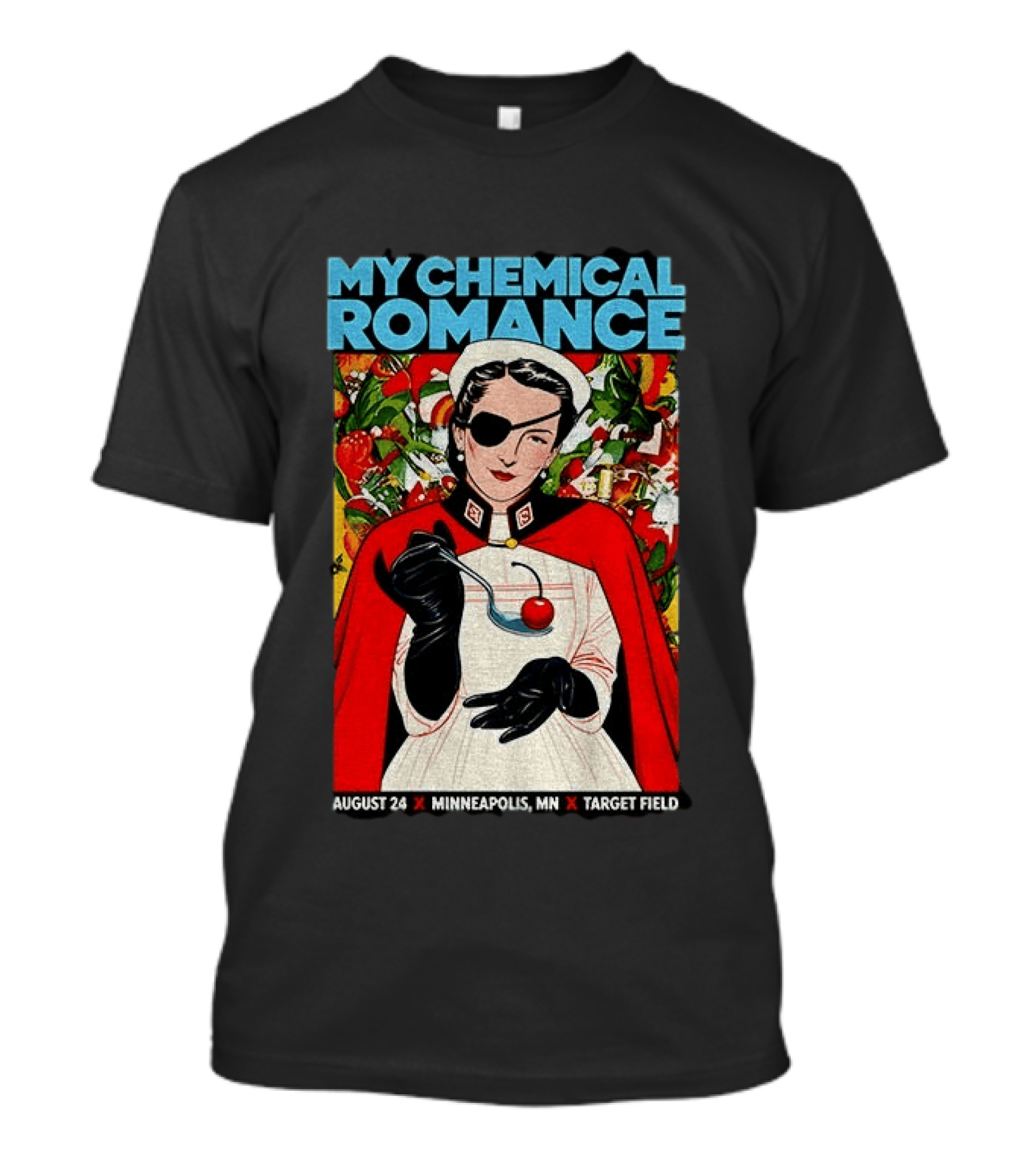 My Chemical Romance Nurse Eye Patch Cherry August 24 Minneapolis Target Field T-Shirt