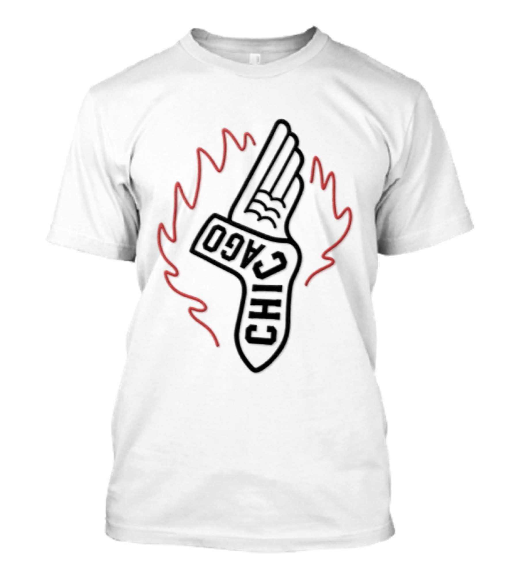 Chicago Winged Sock Baseball Flame T-Shirt