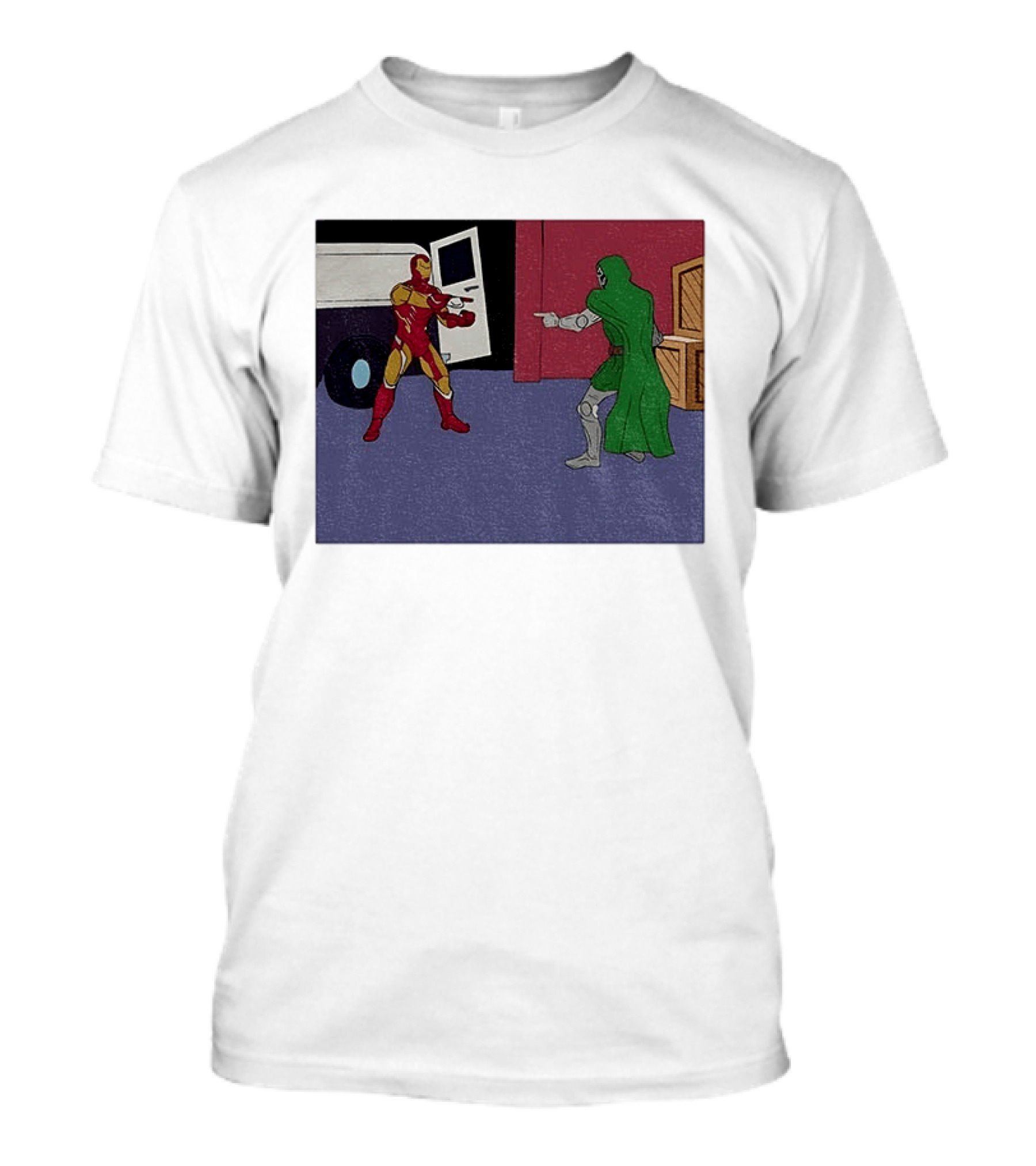 Doctor Doom Vs Ironman Pointing Meme Standoff T-Shirt