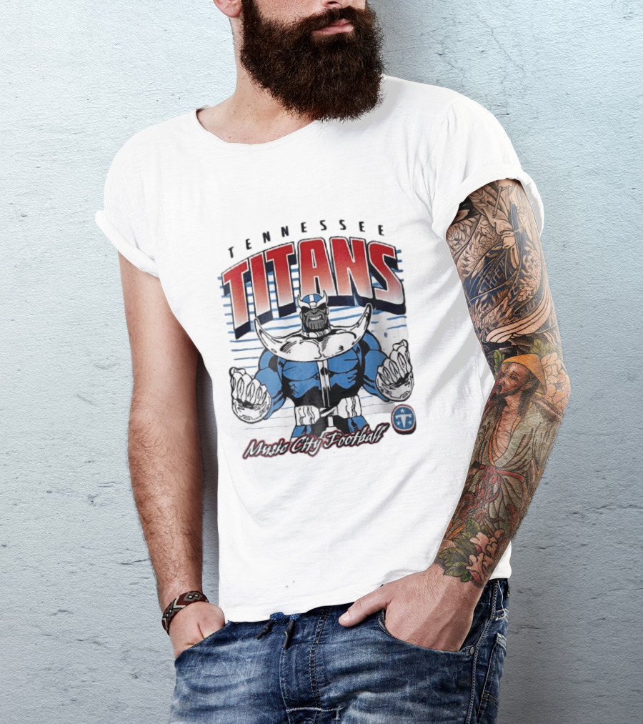Tennessee Titans Music City Football Cartoon Comic Armor T-Shirt