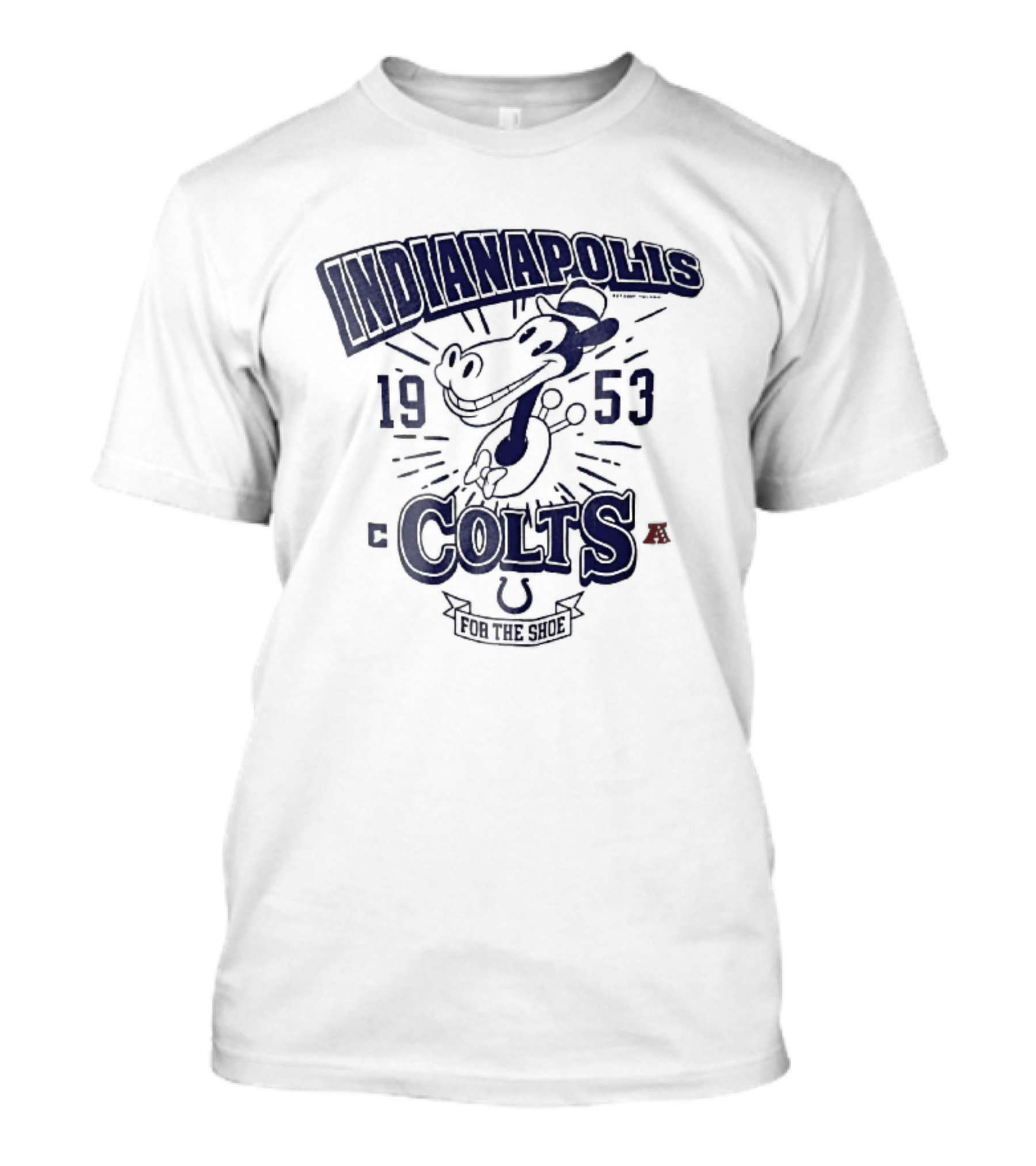 Indianapolis Colts 1953 Cartoon Horse For The Shoe T-Shirt