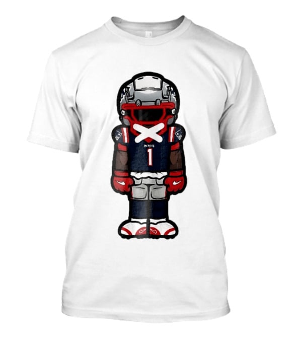 Patriots Chibi Player Jersey Number 1 Cartoon Football T-Shirt