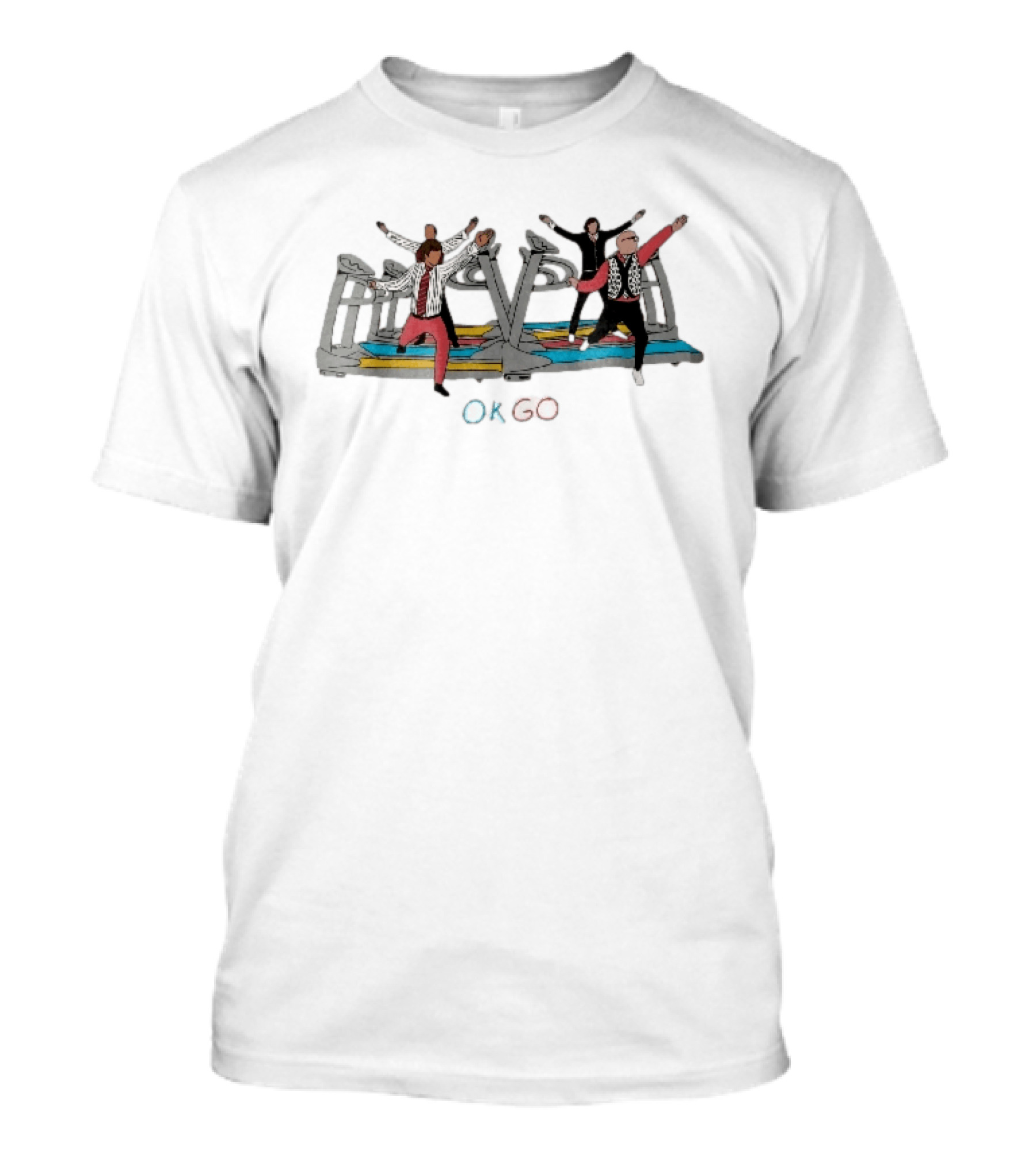 Ok Go Band Members Dancing On Treadmills Cartoon T-Shirt