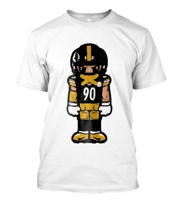 Pittsburgh Steelers 90 Cartoon Football Player Yellow Tape Mouth Iconic Team T-Shirt