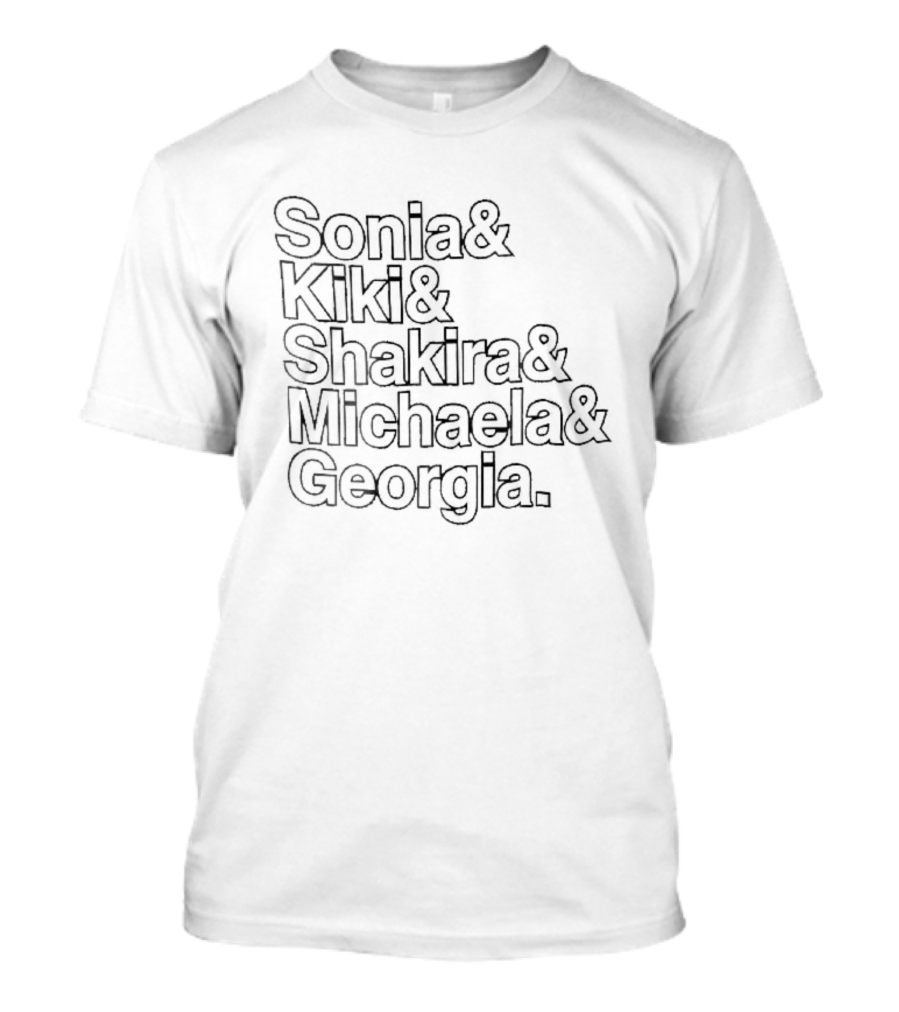 Sonia Kiki Shakira Michaela Georgia Stacked White Block T-Shirt