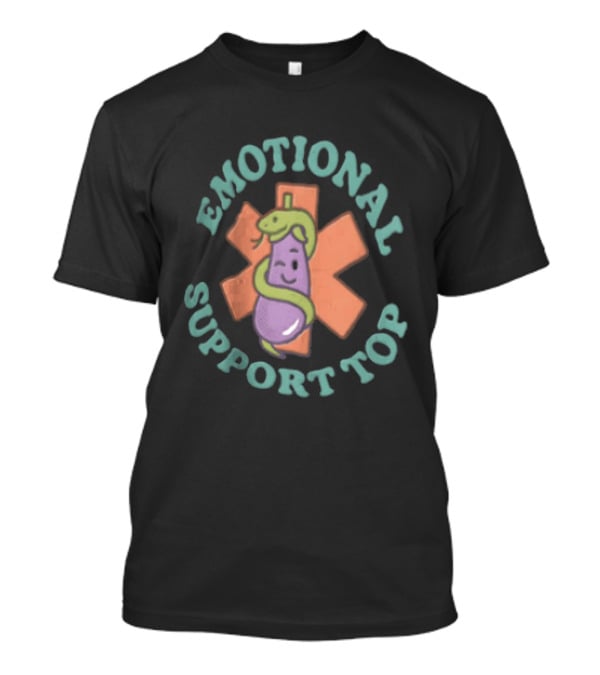 Emotional Support Top Eggplant Snake Medical T-Shirt