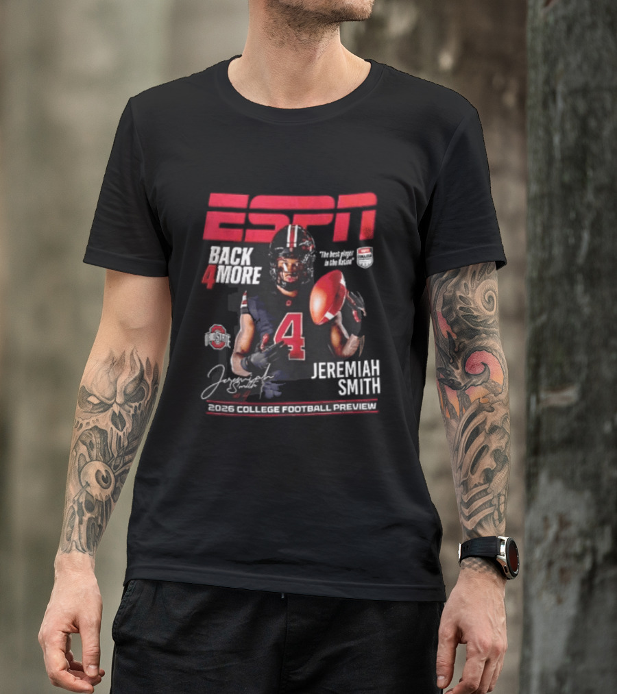 ESPN Back For More Ohio State Buckeyes Jeremiah Smith 2026 College Football Preview T-Shirt