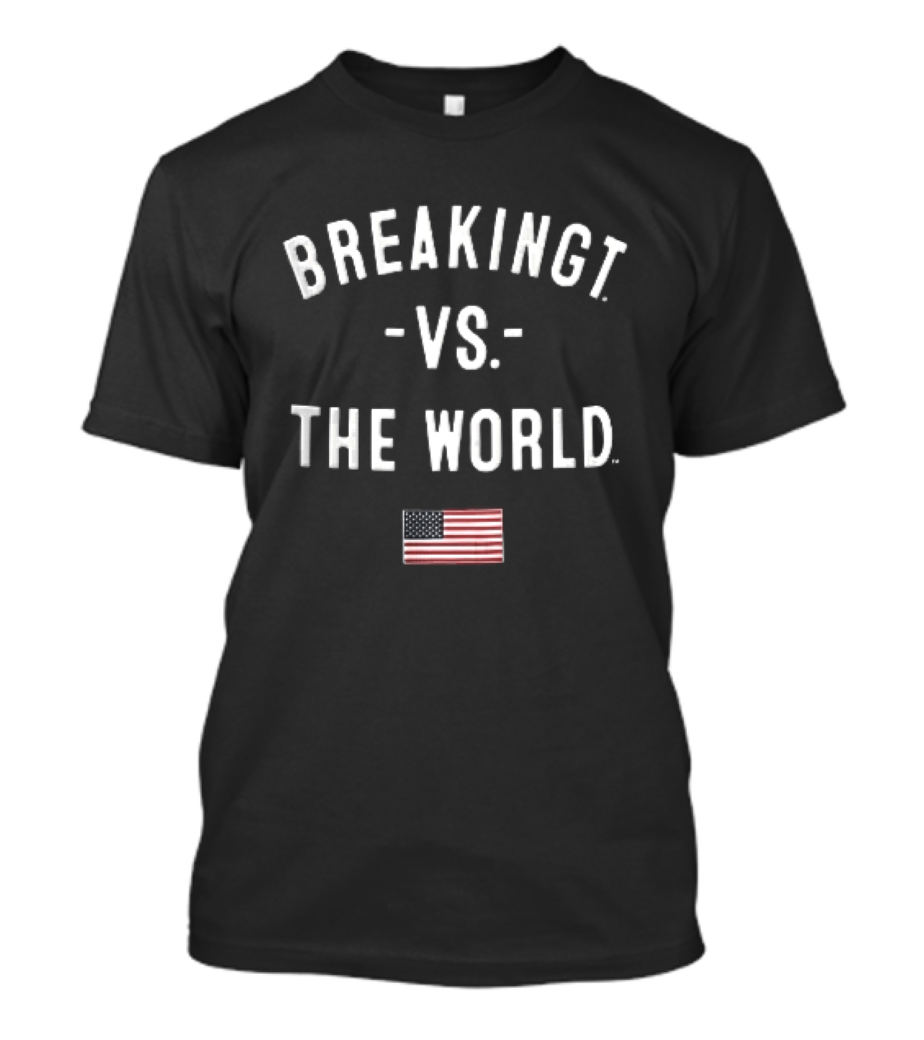 Breakingt Vs The World American Flag USA Theme White Arched T-Shirt