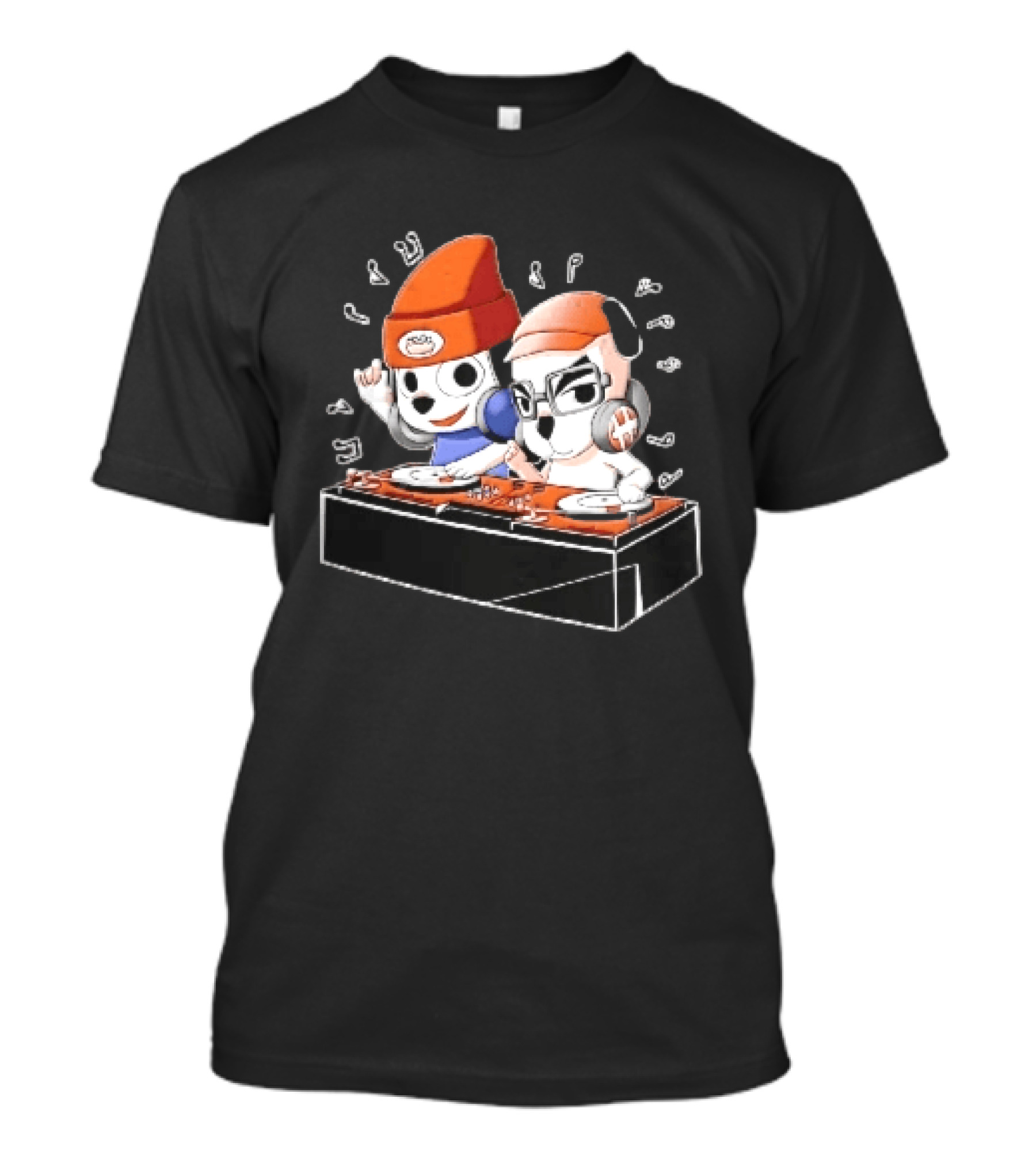 Parappa The Rapper DJ KK Animal Crossing Turntables Music Notes Collaboration T-Shirt