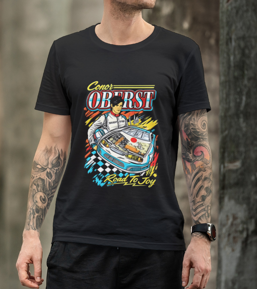 Conor Oberst Road To Joy Racing Car Driver Checkered Flag T-Shirt