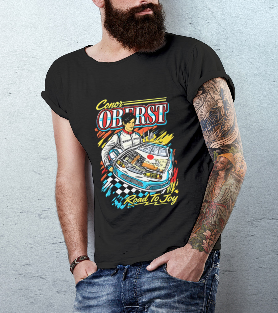 Conor Oberst Road To Joy Racing Car Driver Checkered Flag T-Shirt