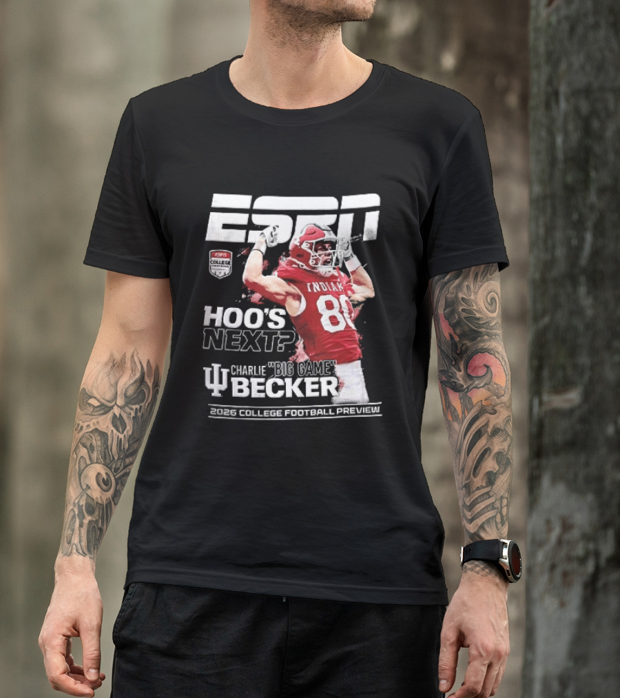 ESPN Indiana Hoosiers Football Hoos Next Charlie Becker 2026 Player Preview T-Shirt