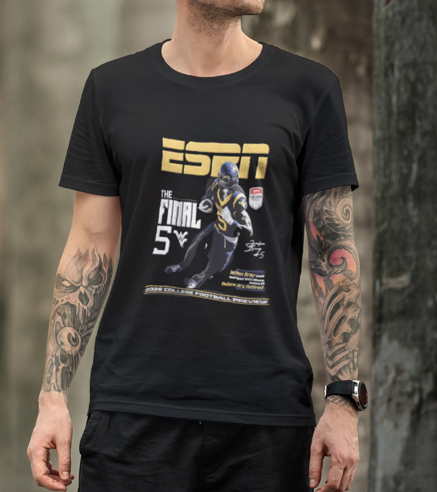ESPN Jaden Bray 2026 College Football Preview Retired Number 5 T-Shirt