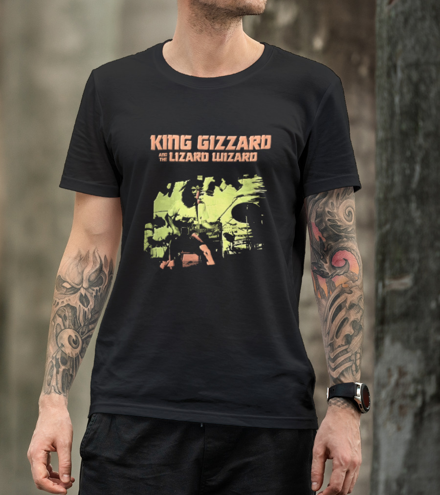 King Gizzard And The Lizard Wizard Live Stage Performance Green Yellow Abstract T-Shirt