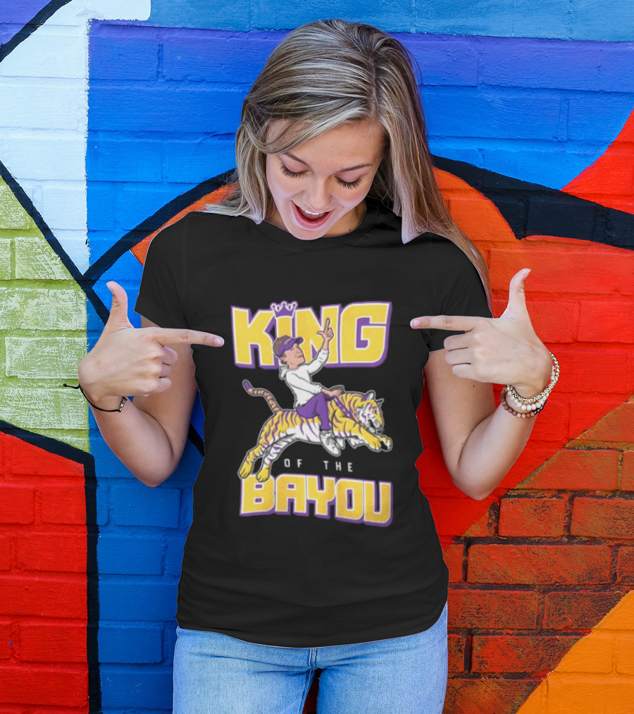 King Of The Bayou Lane Kiffin Tiger Riding T-Shirt