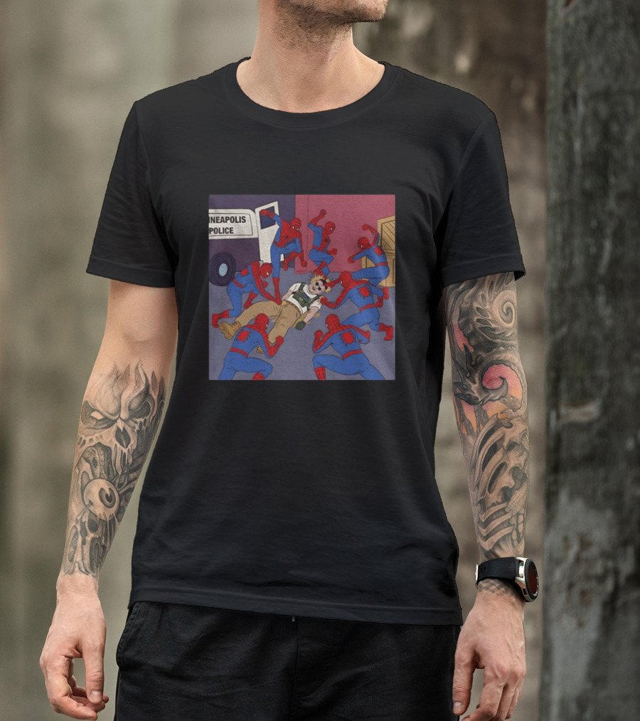 Spider Man How To Fight Fascism Neapolis Police Scene T-Shirt