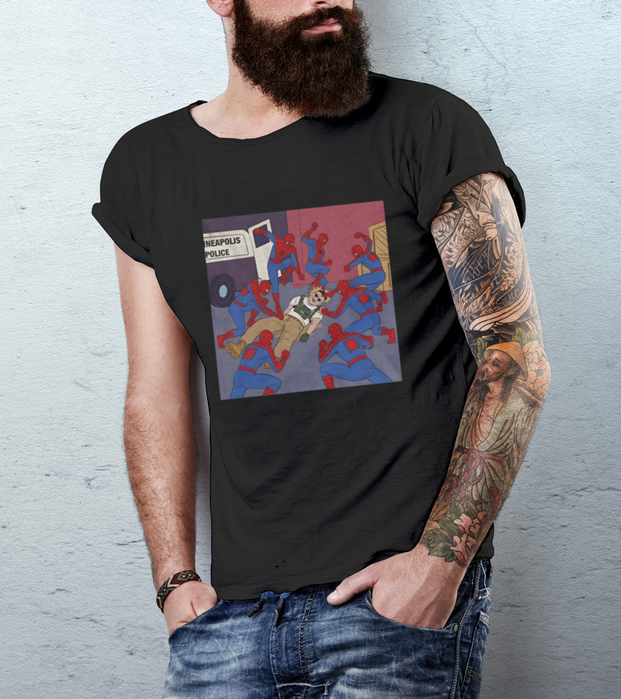Spider Man How To Fight Fascism Neapolis Police Scene T-Shirt