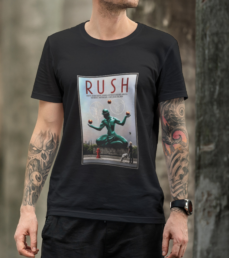 RUSH Fifty Something Tour Little Caesars Arena Detroit Michigan August 26 & 28 2026 T-Shirt