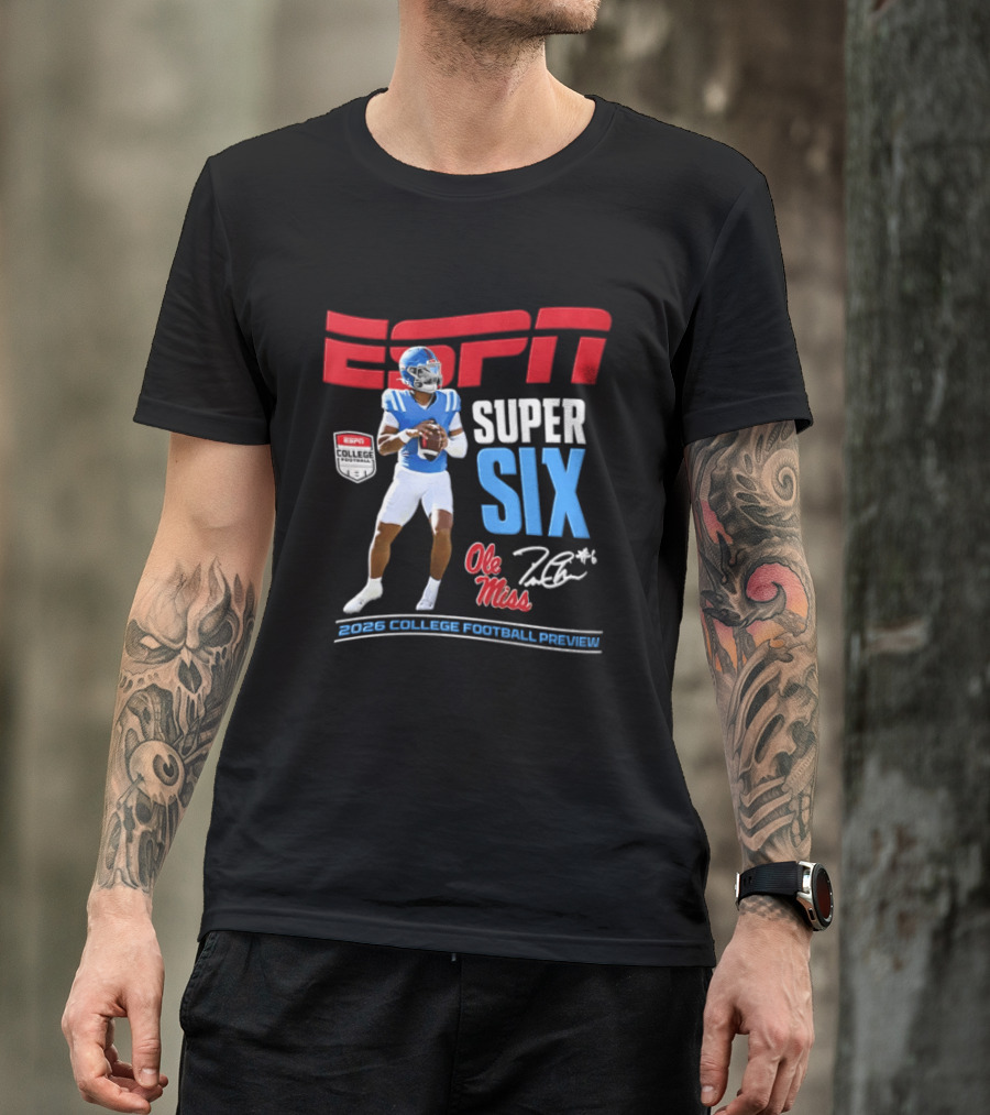 ESPN Super Six Ole Miss 2026 College Football Preview T-Shirt