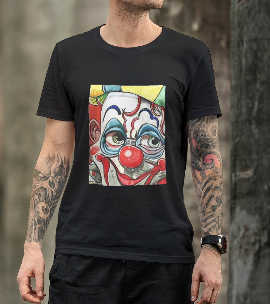Viktor Clown With Red Nose And Green Eyes Caricature Painting T-Shirt