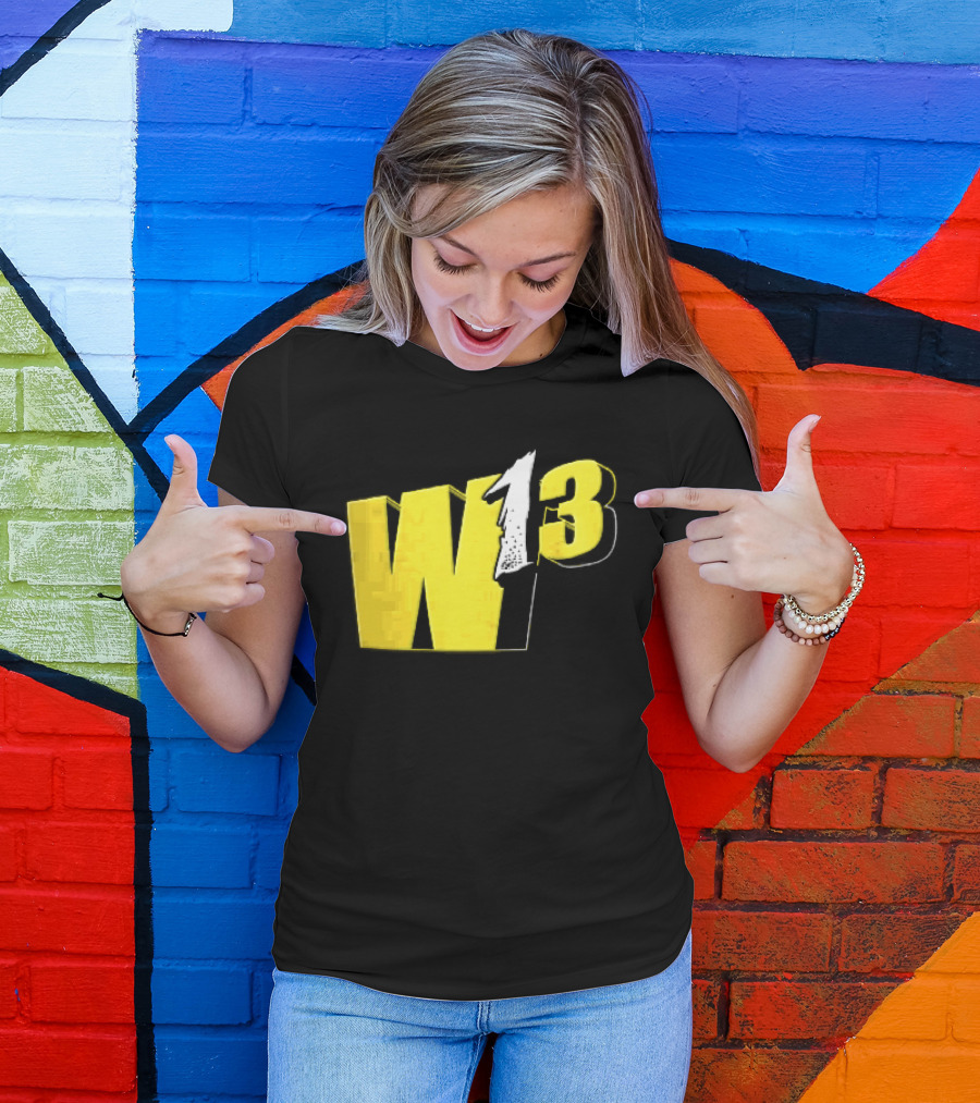 W13 Yellow 3D Bold Number T-Shirt