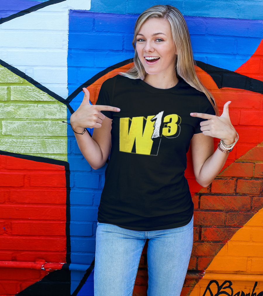 W13 Yellow 3D Bold Number T-Shirt