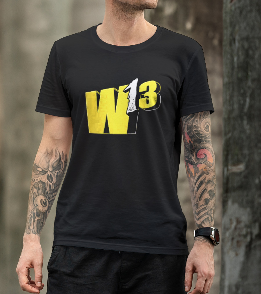 W13 Yellow 3D Bold Number T-Shirt
