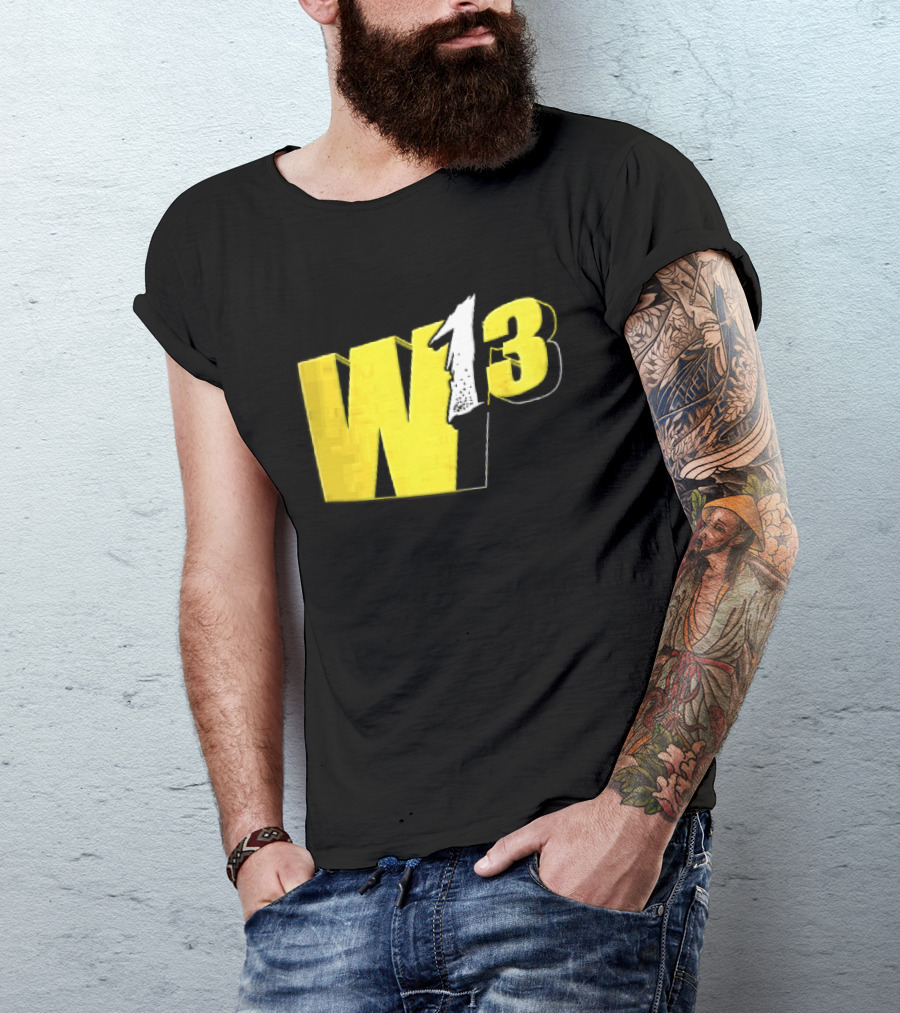 W13 Yellow 3D Bold Number T-Shirt