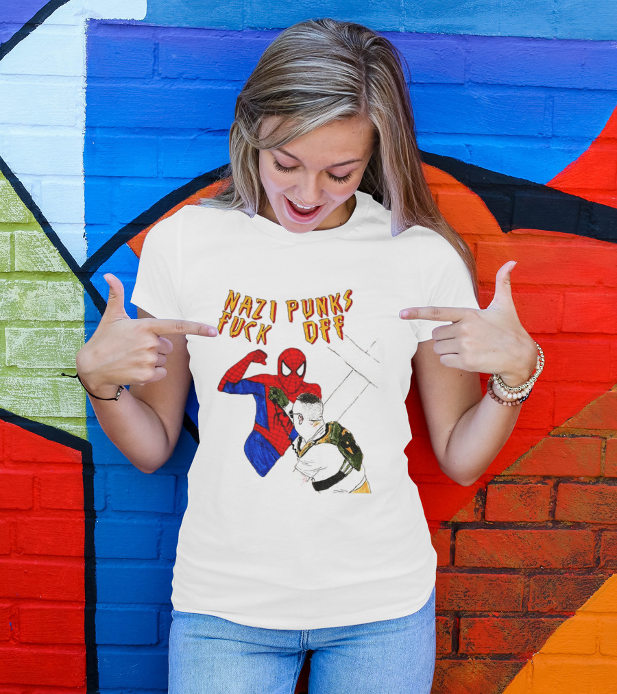 Nazi Punks Fuck Off Spider Man Punching T-Shirt