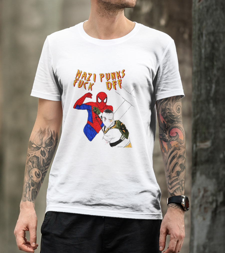Nazi Punks Fuck Off Spider Man Punching T-Shirt