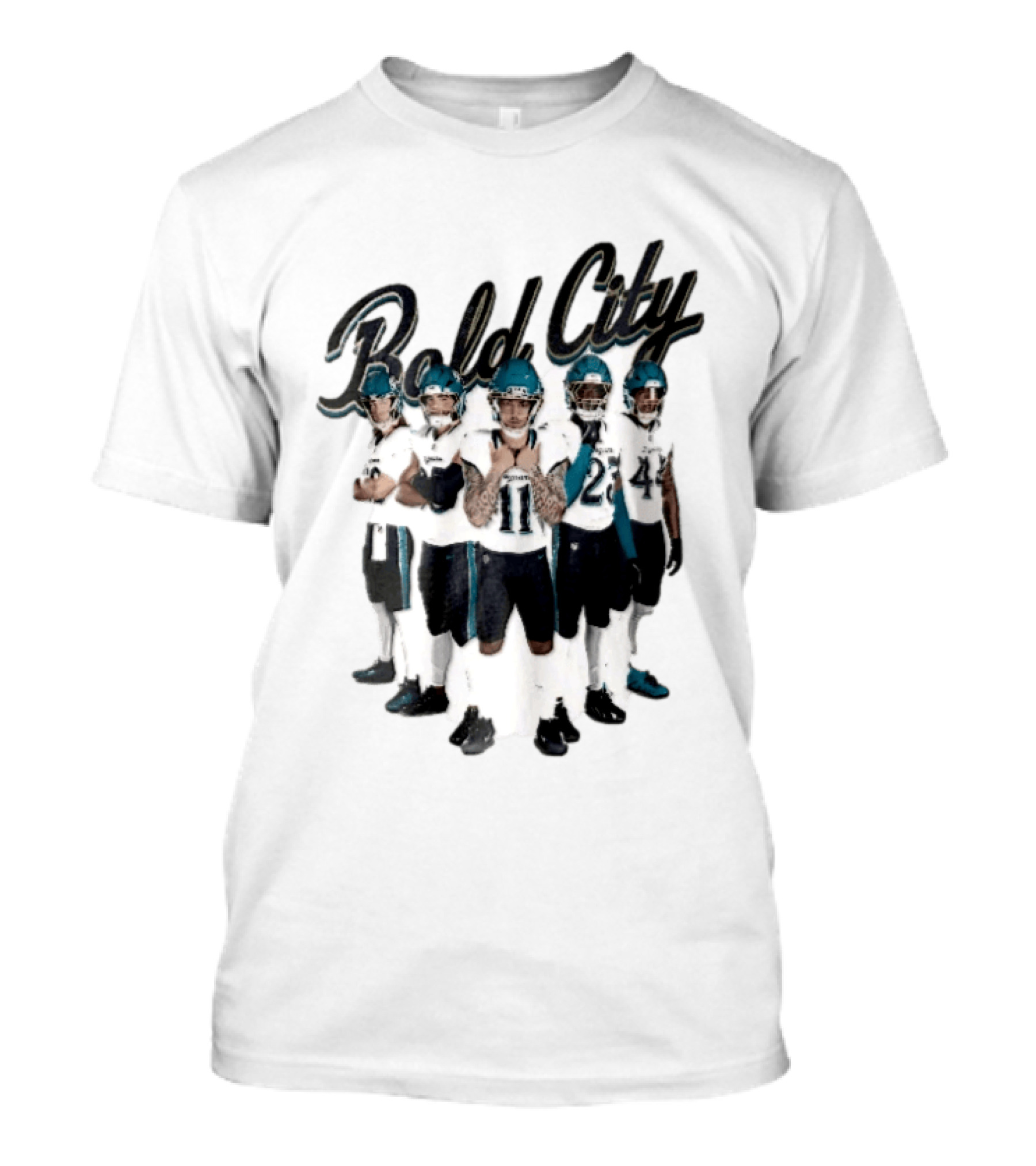 Bold City Jacksonville Jaguars Five Players Collage T-Shirt