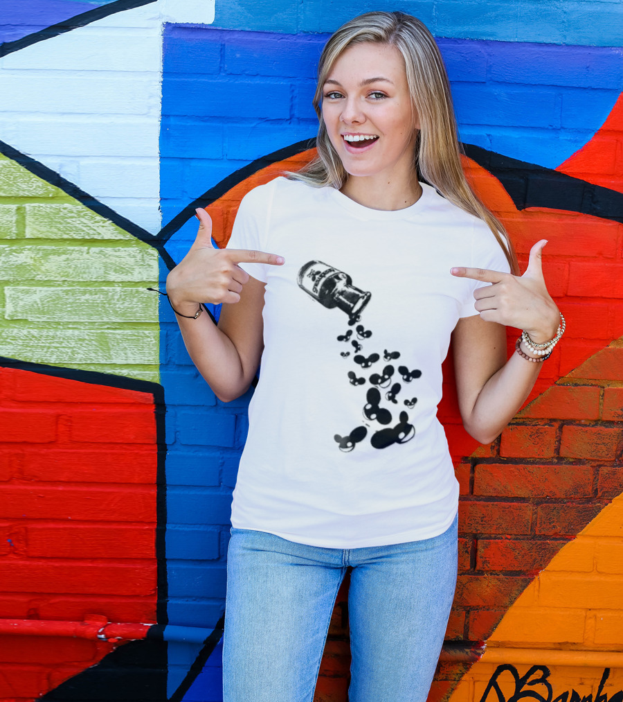Deadmau5 Tipped Glass Medicine Bottle Mouse Head Spill T-Shirt