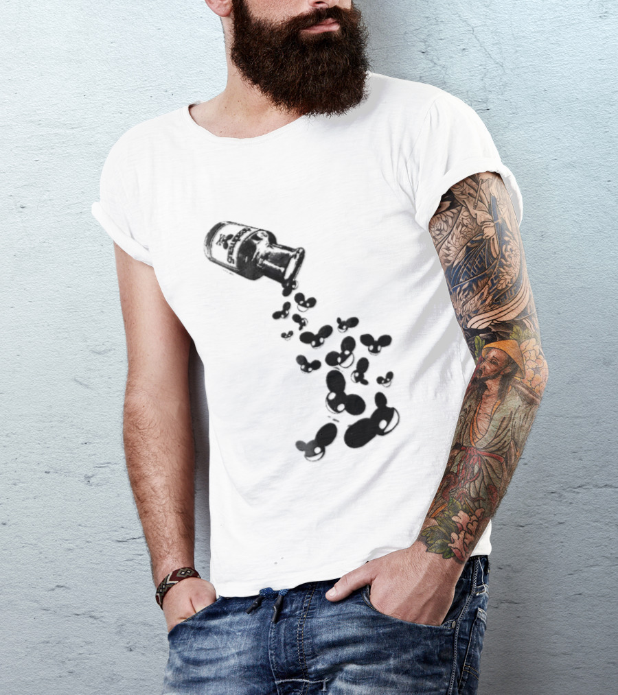 Deadmau5 Tipped Glass Medicine Bottle Mouse Head Spill T-Shirt