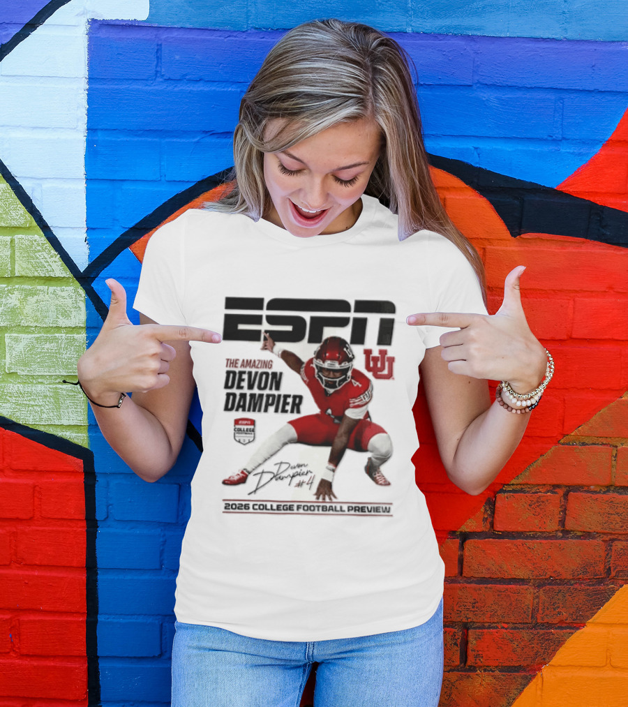 ESPN College Football 2026 Preview Devon Dampier Utah Utes T-Shirt