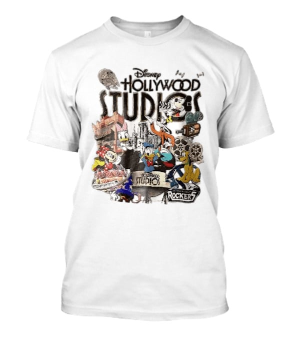 Disney Hollywood Studios G Force Records Rockers Distressed Cartoon Characters Collage T-Shirt