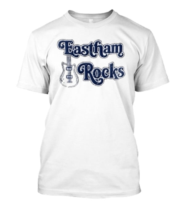 Eastham Rocks Distressed Electric Guitar Music T-Shirt