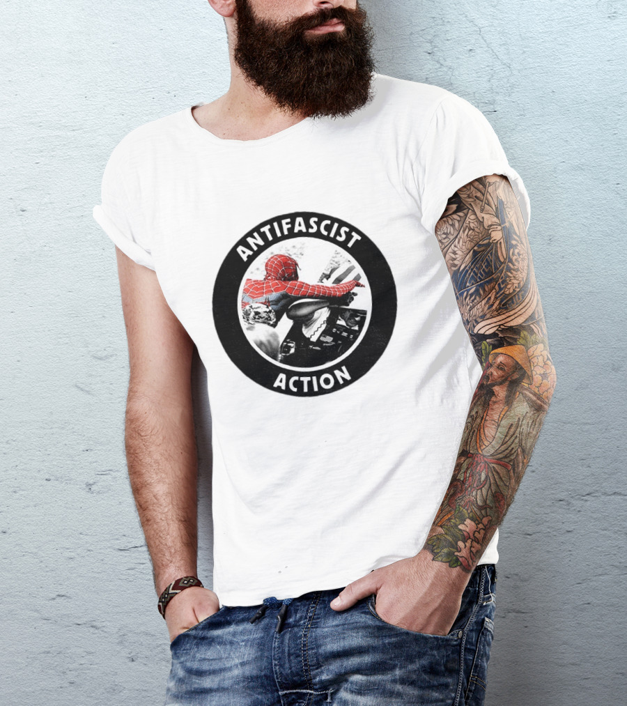 Spider Punk Hobie Brown Spider Man Antifascist Action Good Night White Pride Anti Fascist T-Shirt