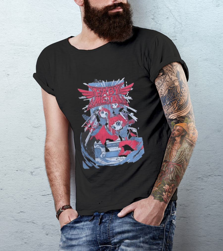 Babymetal Cartoon Redhead Gothic Female Performers Anime T-Shirt