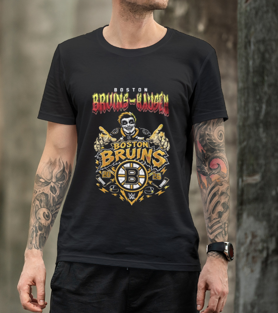 Boston Bruins Danhausen WWE 2026 Collaboration T-Shirt