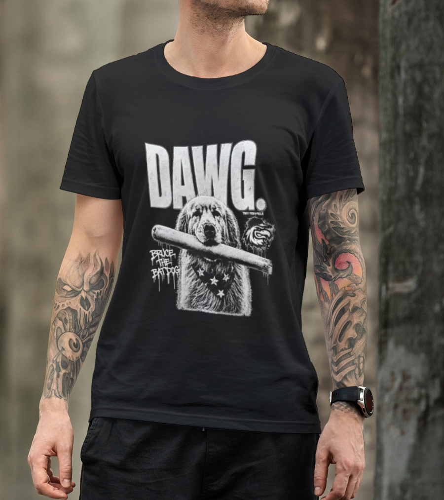 Dawg Bruce The Batdog Baseball Bat And Ball T-Shirt