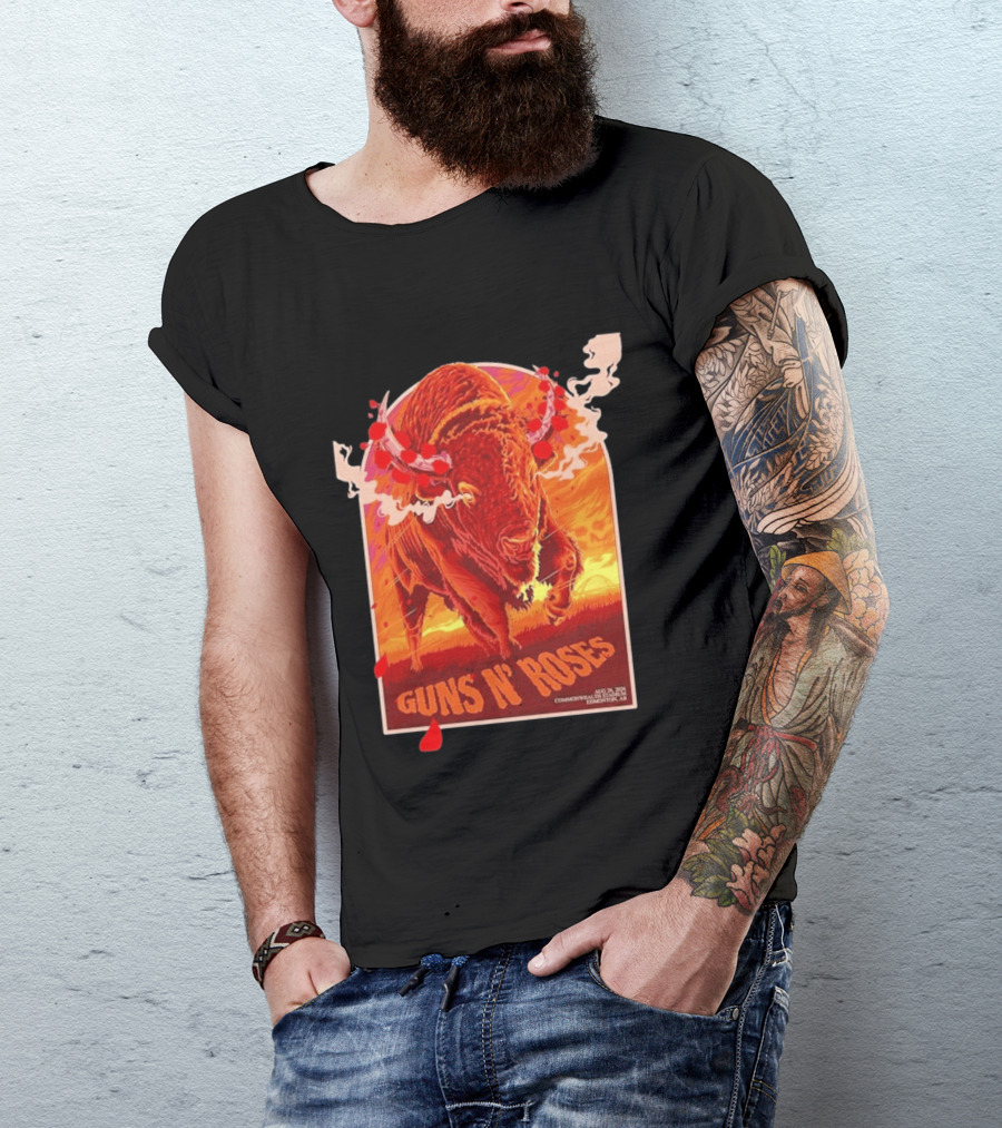 Guns N Roses Bison Commonwealth Stadium Edmonton AB August 26 2026 T-Shirt