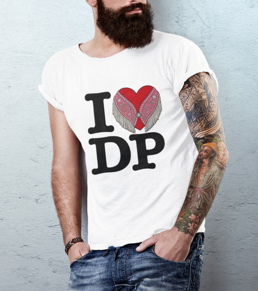 I Love DP Dolly Parton Heart Fringe Western T-Shirt