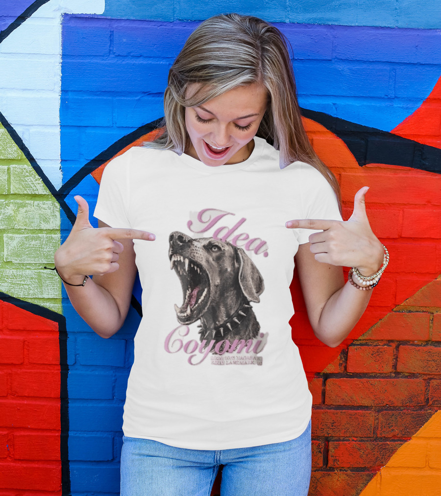 Rizin Idea Coyomi Nagasaki Snarling Dog Spiked Collar Pink Cursive 2024 T-Shirt