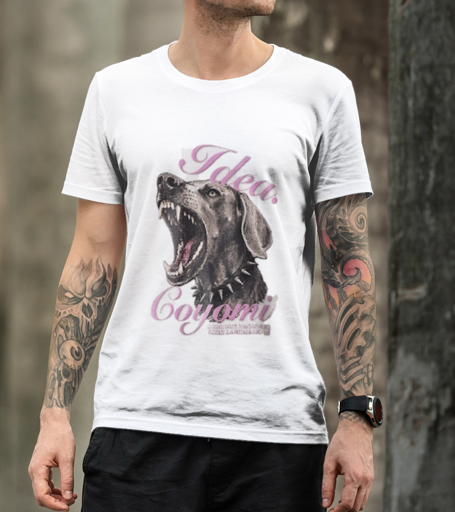 Rizin Idea Coyomi Nagasaki Snarling Dog Spiked Collar Pink Cursive 2024 T-Shirt